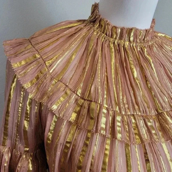 Ulla Johnson Ruffled Tiered Mini Dress Romantic Glam Feminine Holiday Cocktail 2 - Picture 4 of 12